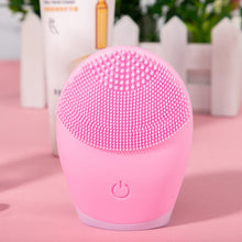 Load image into Gallery viewer, Facial Cleansing Brush Face Cleansing Brush Electric Facial Massager Silicone Brush Cleaner Sonic Vibration Deep Pore Cleaning