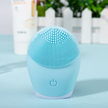 Load image into Gallery viewer, Facial Cleansing Brush Face Cleansing Brush Electric Facial Massager Silicone Brush Cleaner Sonic Vibration Deep Pore Cleaning