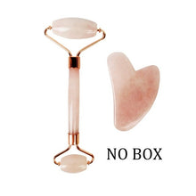 Load image into Gallery viewer, Face Massage Jade Roller Rose Quartz Natural Stone Crystal Slimmer Lift Wrinkle Double Chin Remover Beauty Care Slimming Tools
