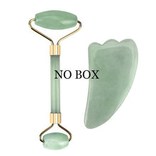 Load image into Gallery viewer, Rose Quartz Roller Slimming Face Massager Lifting Tool Natural Jade Facial Massage Roller Stone Skin Massage Beauty Care Set Box
